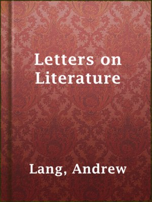 cover image of Letters on Literature